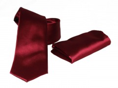  Szatén nyakkendő szett - Bordó Egyszínű nyakkendő